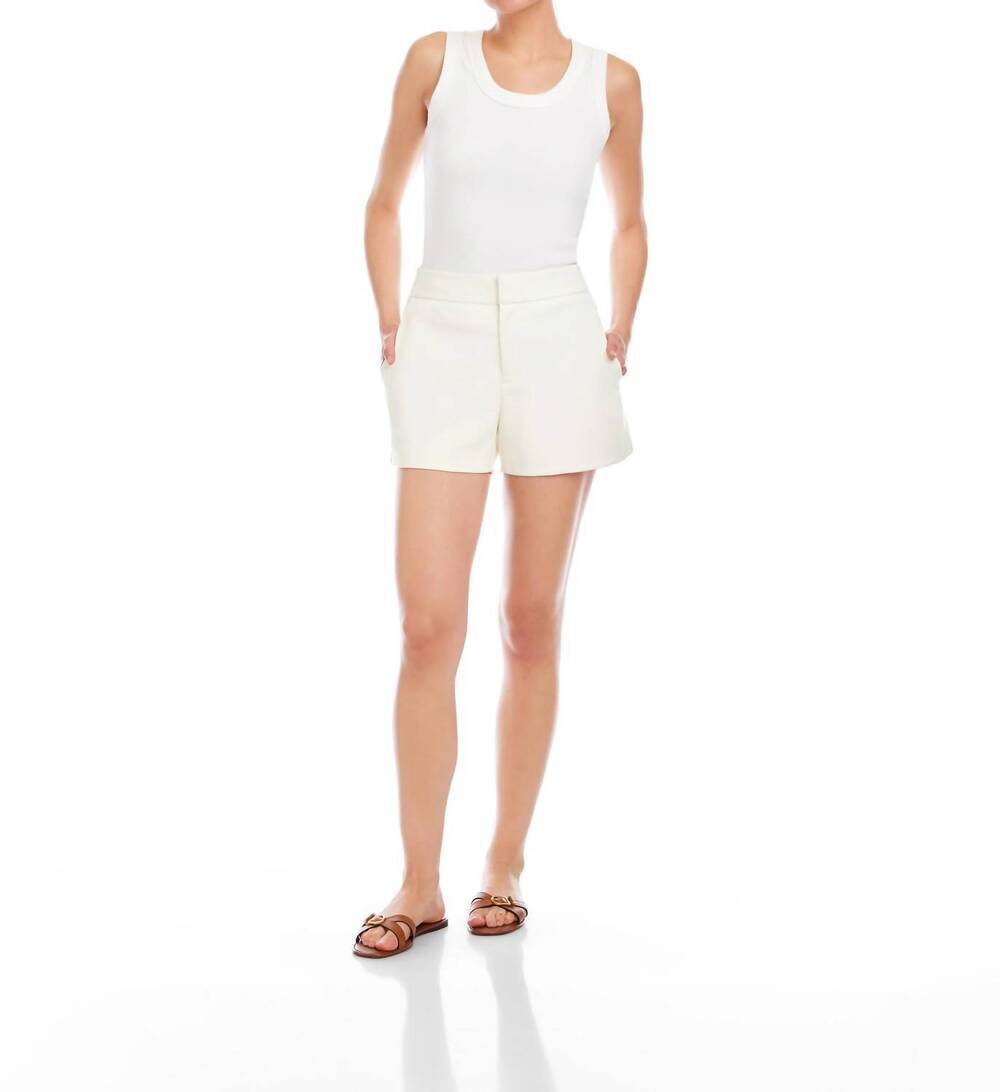 NEW FIFTEEN TWENTY faux leather modern shorts in bone